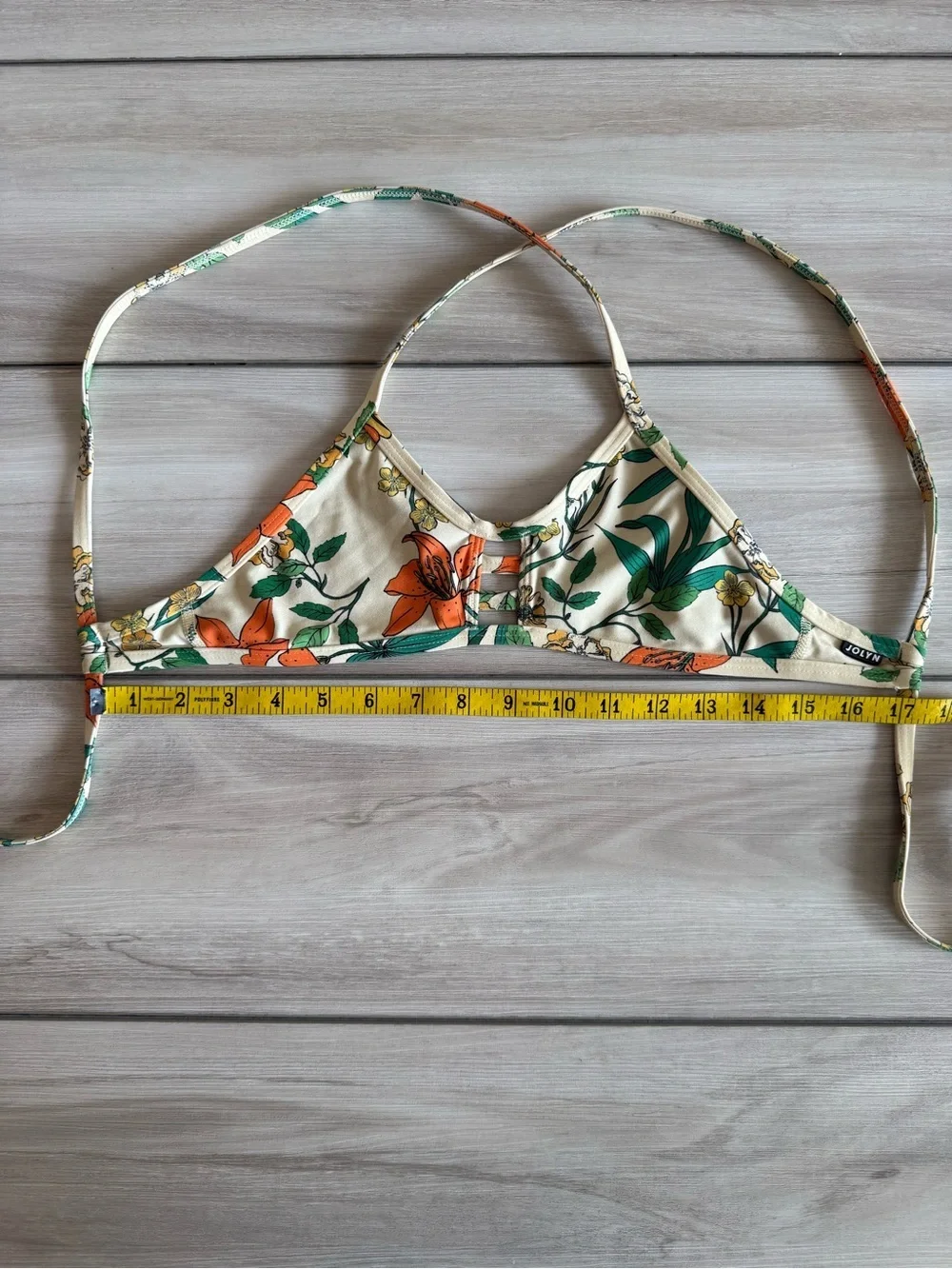Jolyn Tomcat Bikini Top Yellow XS EUC